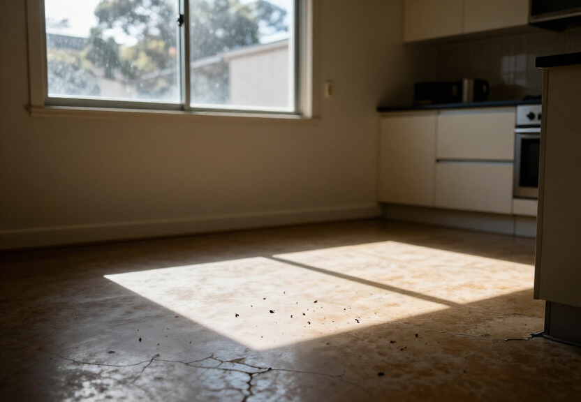 Cockroaches in a Birrong kitchen before pest control